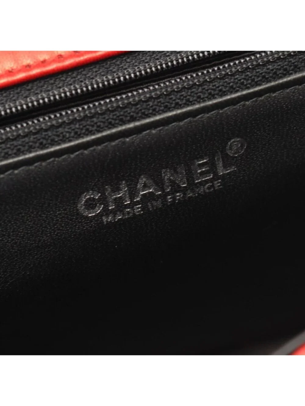 Chanel Shoulder Bag Quilted Single Flap Bicolor Black Red Lambskin Chain
